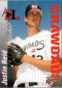 2000 Multi-Ad Hickory Crawdads Justin Reid #24 Hickory Crawdads Baseball Card