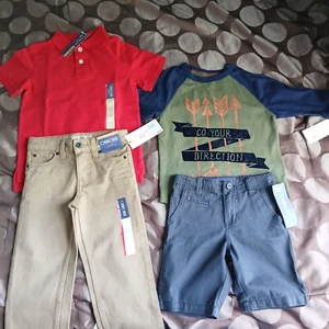CHEROKEE BOYS TWO SHIRTS/PANTS/SHORTS OUTFIT LOT SIZE4/5 NWT - Picture 1 of 6