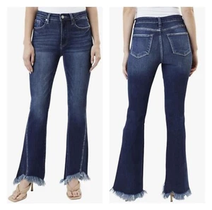 NWT Kancan Jeans Juniors 5/26 High Rise Bootcut Fringe Blue - Picture 1 of 8