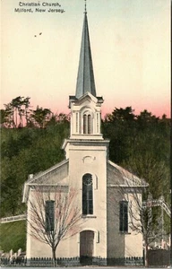MILFORD, NEW JERSEY - CHRISTIAN CHURCH - OLD POSTCARD VIEW - Picture 1 of 2