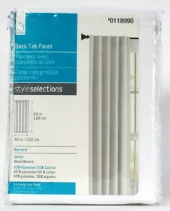 1 Count Home Style Selections 0118996 Bernard White 40" X 63" Back Tab Panel - Picture 1 of 1