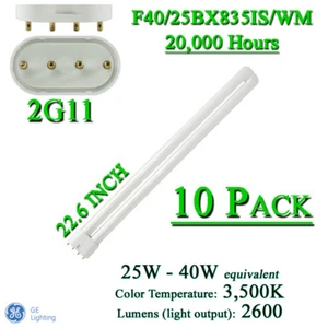 10 NEU GE Watt-Miser 75400 - F40/25BX835IS/WM CFL 40W/25W Watt 3500K 4 Pin 2g11 - Bild 1 von 1