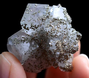 26g Natural Purple Fluorite Pyrite Crystal Mineral Specimen /Yaogangxian China - Picture 1 of 9