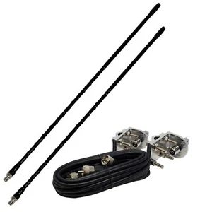 Shark Antennas TS822-3B Dual CB Antenna Kit with 3ft Antennas, Mounts and Cable - Afbeelding 1 van 4