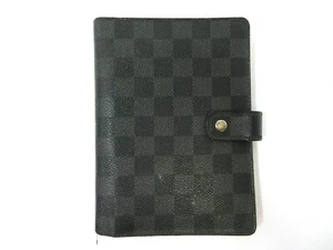 Auth Louis Vuitton Damier Graphite Agenda MM R20242 Day Planner Cover 100822 - Picture 1 of 12