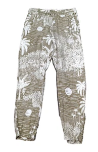 Desmond & Dempsey X H&M Linen Island Print Pants Pull On Drawstring Size 4 Beach - Picture 1 of 12