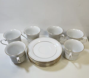 Crown Ming Fine China by Tienshan - Set of 6 Cups & Saucers - Picture 1 of 17
