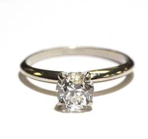 Anillo de compromiso solitario de diamantes redondos GIA 14k oro blanco 1,08ct VS1 J 2,1 g 7 - Imagen 1 de 11