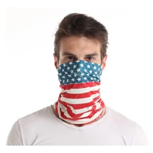 Rustic Distressed USA American Flag Multi Function Neck Gaiter Bandanna Biker - Picture 1 of 6
