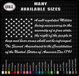 2nd Amendment American Flag Truck Decal Window car Decal Sticker gun Rights - Bild 1 von 2