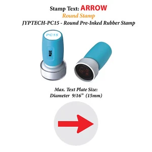 Arrow Round Stamp JYP PC15 Pre-Inked Rubber Stamp - Picture 1 of 2