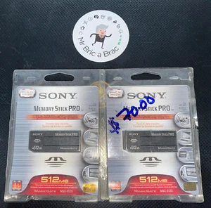 2 Sony Memory Stick Pro 512MB Phones Cameras PSP VAIO Bravia TV x 2 BNWT - Picture 1 of 2