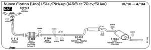 MARMITTA POSTERIORE PER FIAT Fiorino Uno 1.5i.e./Pick-up 1498 cc 70 cv 51 kw Cat - Imagen 1 de 1