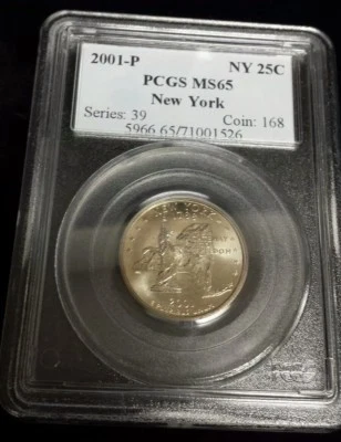 2001 P Washington Statehood Quarter - PCGS MS65 - New York - Image 1 of 2