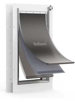 Puerta para mascotas Baboni de 3 solapas para puerta interior/extre - mascotas grandes (hasta 100 libras) - blanca - nueva en caja Foto 1 de 4