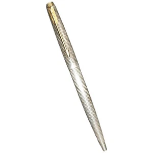 Parker 75 Sterling Silver Dish Top Ballpoint Pen Shizure - Picture 1 of 5
