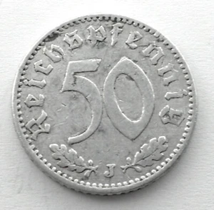 GERMANY, THIRD REICH 50 REICHSPFENNIG 1943 J KM#96 GG1.5 - Picture 1 of 2