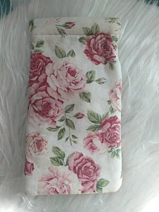 Rosen Brillenetui , Etui Brillenhülle , Rosenstoff Hülle, Schnappetui - Bild 1 von 5