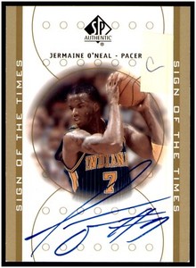 Jermaine O'Neal 2000-01 SP Authentic Sign of the Times On-Card Auto #JO Pacers C