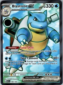 Blastoise ex 184/165 Pokemon Sv: Scarlet & Violet 151 Holo NM - Ships Free - Picture 1 of 2
