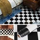 Checkered Black and White Vinyl Flooring Roll 15.8x78.8 in Floor Contact Pape...