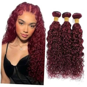 99J Bundles Wine Red Water Wave Human 12 14 16 Inch Burgundy Water Wave Bundles - Picture 1 of 7