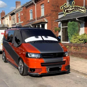Cubierta de pantalla de ventana persianas negras para VW T5 protección contra heladas envoltura ojos gris - Imagen 1 de 9