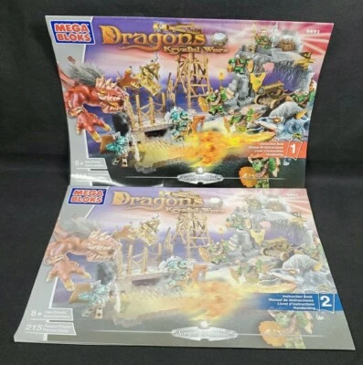 Mega Bloks Replacement Instruction Book 1 & 2 Dragons Krystal Wars 9891 2003  ** - Image 1 of 4
