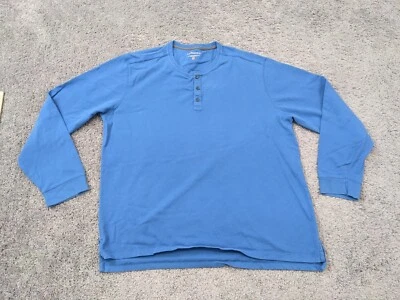 G.H. Bass & Co. Henley Shirt XXL 2XL Blue Long Sleeves Pullover Sweater Layer - Image 1 of 4