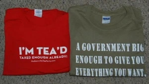 Lot 2 Gildan Tea Party & Gerald Ford Quote Short Sleeve T-Shirts XL X- Large - Picture 1 of 9