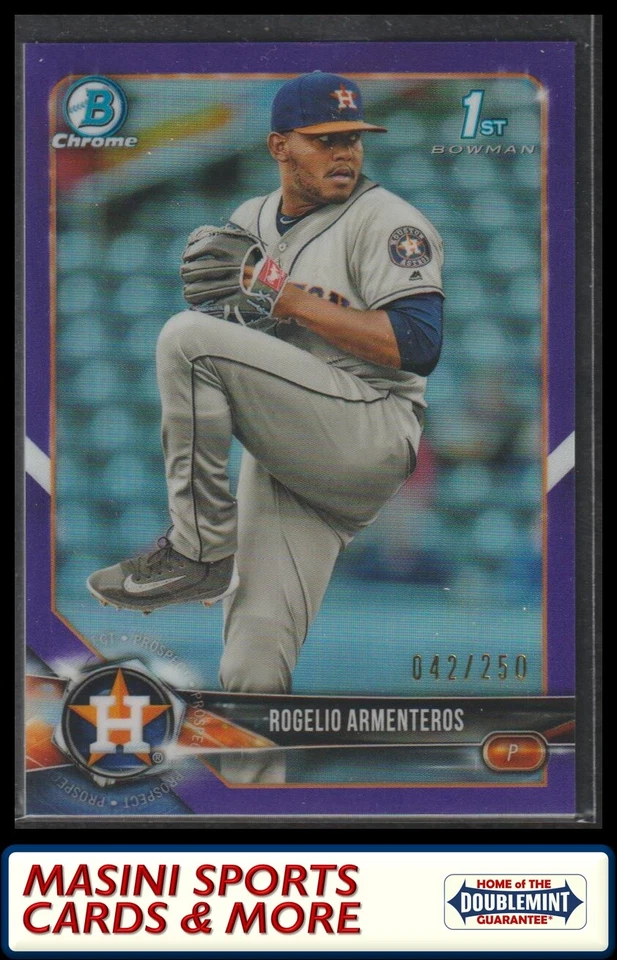 2018 Bowman Chrome #BCP184 Rogelio Armenteros Purple Refractor /250 1st RC - Image 1 of 1