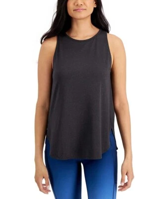 NWT! ID Ideology Women's Sz M Essential Curve Hem Sleeveless Tank Top Charcoal - Image 1 of 4