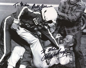CALE YARBOROUGH+BOBBY ALLISON SIGNED 8x10 PHOTO+COA NASCAR BRAWL TO MIKE - Picture 1 of 1