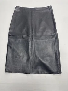 Banana Republic womens 100 % leather skirt Vintage Y2K Size 2 - Picture 1 of 13