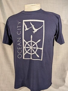 Camiseta Vintage Velva Sheen Ocean City Azul Adulto Talla L - Imagen 1 de 9