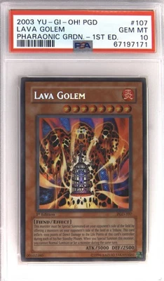 2003 YU-GI-OH! PGD-PHARAONIC GUARDIAN 1ST ED #107 LAVA GOLEM PSA 10 - Image 1 of 2