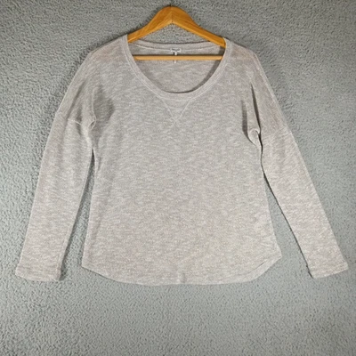 Splendid Sweater Top Women's Size Large Metallic Gray Silver Round Neck USA - Image 1 of 4