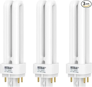 3-Pack PLC-13W 4-Pin G24q-1 Double Tube CFL Bulb Replacements - Picture 1 of 7