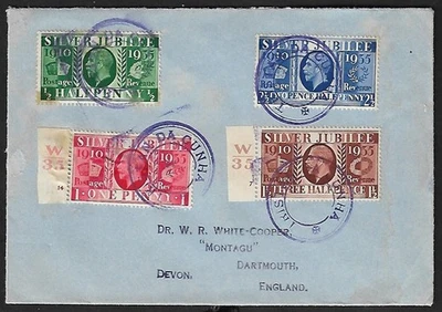 SELLOS DE JUBILEO DE PLATA MÚLTIPLES DE TRISTAN DA CUNHA AL REINO UNIDO EN CUBIERTA DE CACHÉ TIPO V 193 Foto 1 de 2