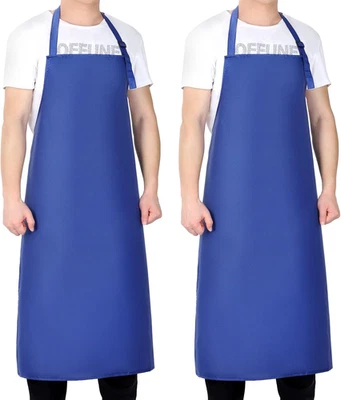 2 Pack Waterproof Rubber Vinyl Apron 40in Light Duty Chemical Resistant Apron - Image 1 of 4