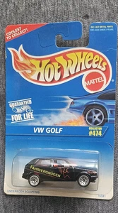 Hot Wheels VW Golf 1995 Mattel Fahrvergnugen Logo Black Toy Car #474 Volkswagen - Picture 1 of 7