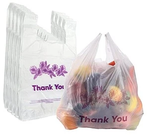 Bolsas de supermercado reutilizables de 500 quilates, 13 x 7 x 21 pulgadas, 15 micrófonos, 0,6 mil compras a granel - Imagen 1 de 8