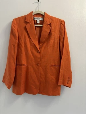 Blazer Adolfo Studio vintage naranja audaz para mujer talla 10P Foto 1 de 4
