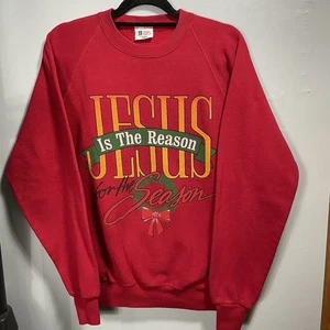Vintage 90er Weihnachten Jesus ist der Grund für die Saison Sweatshirt Damen Large - Bild 1 von 4