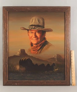 Quadro Peter Shinn American Western JOHN WAYNE cavallo cowboy carro conestoga senza prezzo di riserva - Foto 1 di 8
