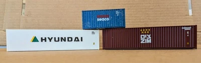 HO Scale Walthers/Athearn 2-40' & 1-20' Assorted Containers-3-Pack HYUNDAI, OIY  - Image 1 of 4