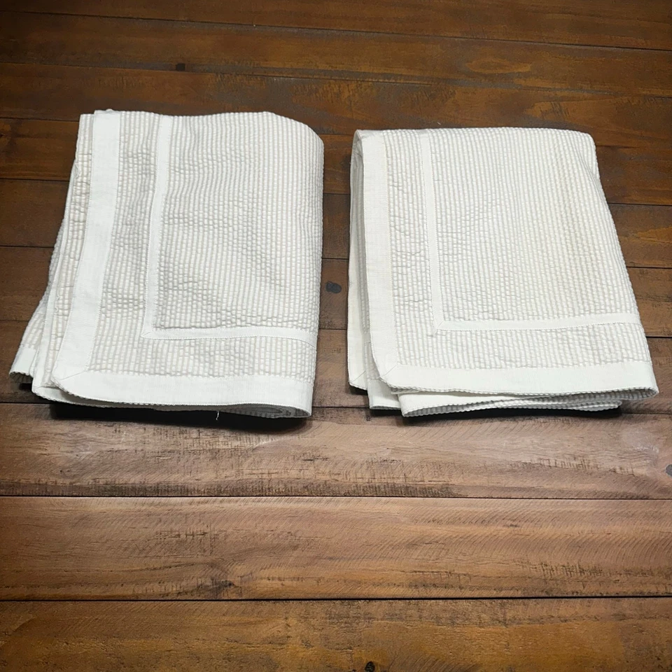 Williams Sonoma Juego de 2 fundas de almohada tamaño KING tejido gofre algodón Seersucker Foto 1 de 4