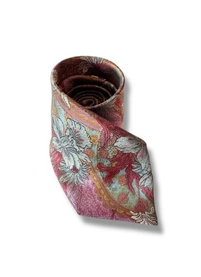 Corbata de estudio Oscar De La Renta vintage apagada floral años 90 lavanda marrón ropa de trabajo Foto 1 de 4