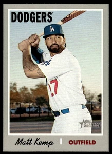 Topps Heritage Matt Kemp #443 2019 impresión corta Los Angeles Dodgers SP - Imagen 1 de 2