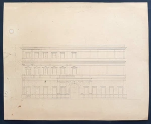 Disegno antico architettura Via del Corso Roma 1810-20 spaccato di un palazzo - Picture 1 of 7